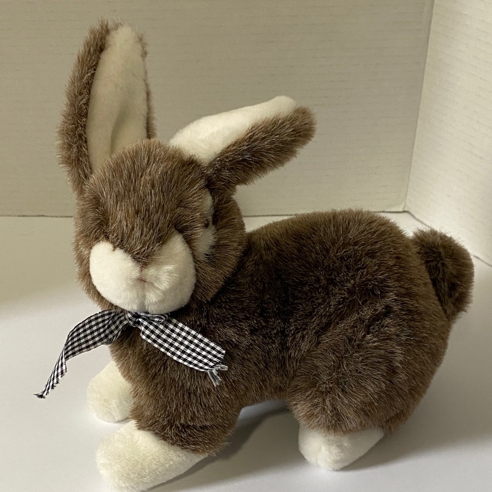 Vintage Realistic Bon Ton Brown Bunny Rabbit Plush 10” Long